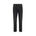 Jeans droit coton denim noir délavé 5 poches