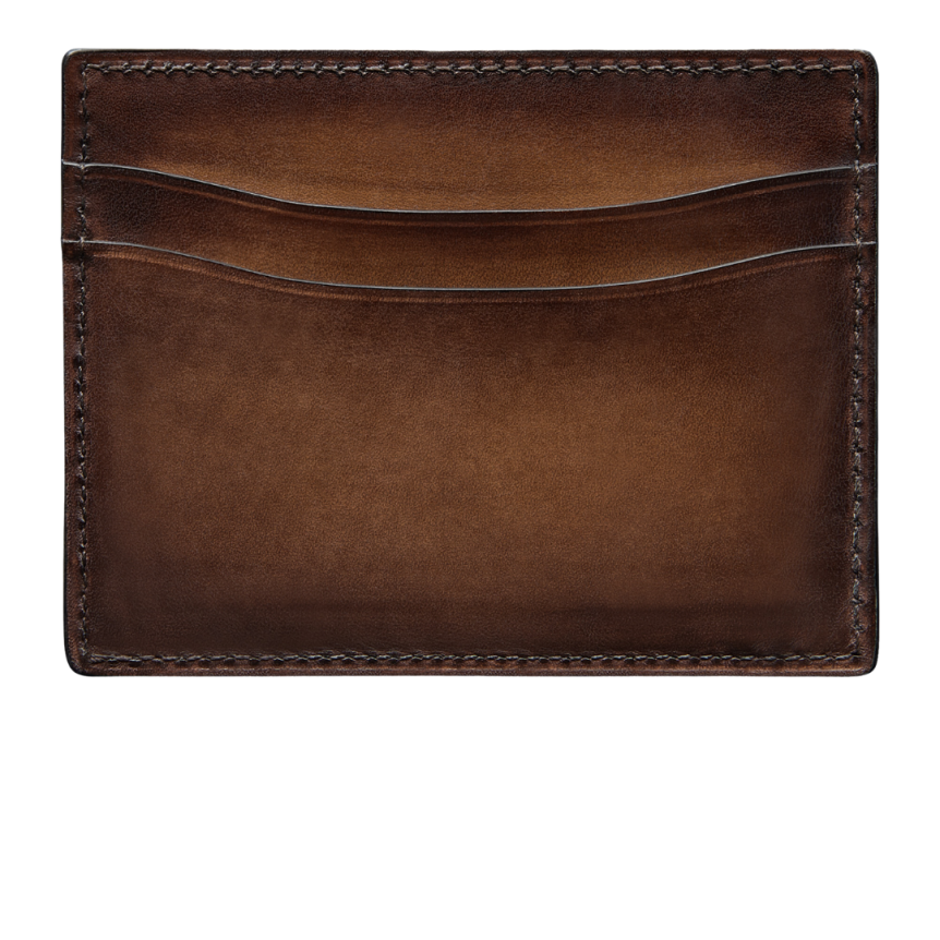 Portefeuille BERLUTI Makoré 2 en 1 Cuir Scritto Cacao Intenso