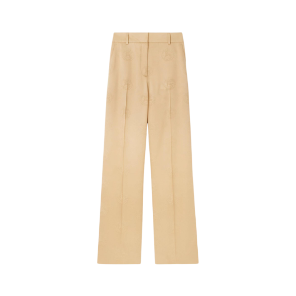 Pantalon large BURBERRY Jane soie imprimé ton sur ton beige EKD