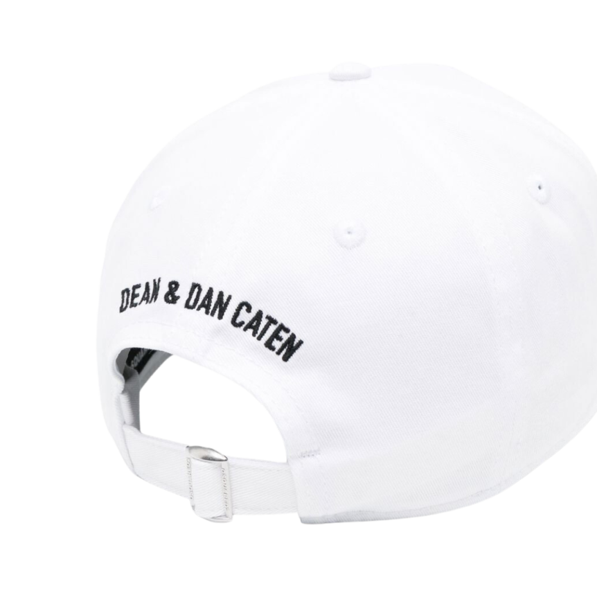 Casquette de Baseball DSQUARED coton blanc logo ICON palmiers