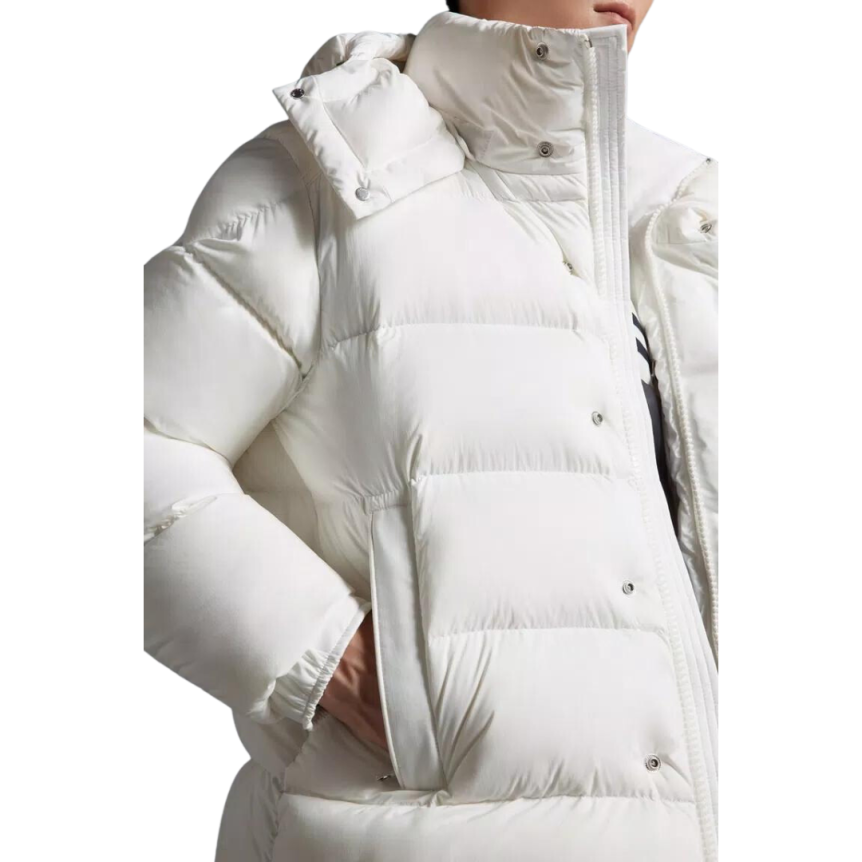 Doudoune courte MONCLER Vezere nylon blanc mat capuche