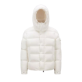 Doudoune courte Vezere nylon blanc mat capuche