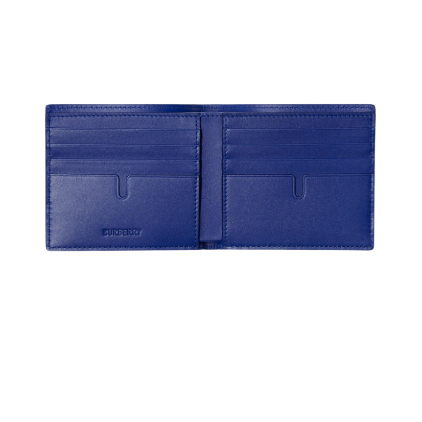 Portefeuille BURBERRY deux volets cuir bleu EKD