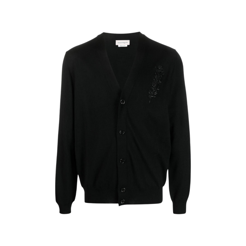 Cardigan noir broderie...