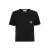 T-shirt col rond coton noir logo poche poitrine logo blanc