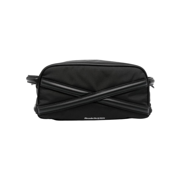 Trousse de toilette ALEXANDER MCQUEEN The Harness tissu cuir noir