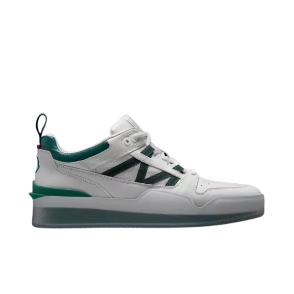 Baskets MONCLER Pivot low cuir Blanc Vert Clearsole