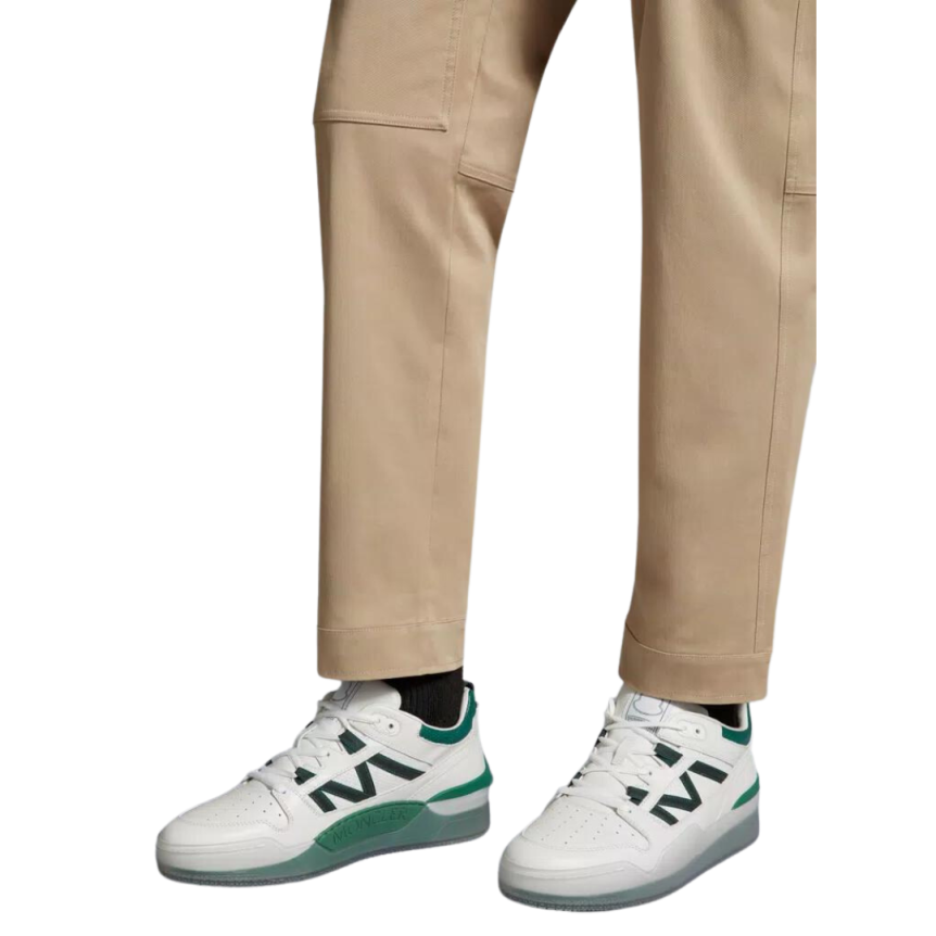 Baskets MONCLER Pivot low cuir Blanc Vert Clearsole