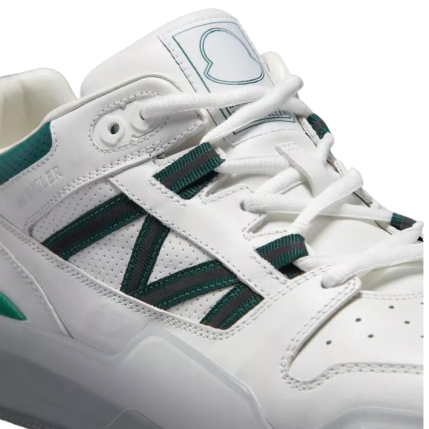 Baskets MONCLER Pivot low cuir Blanc Vert Clearsole