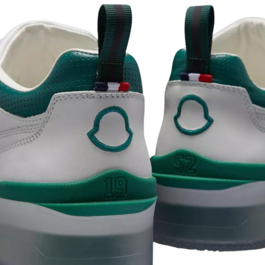 Baskets MONCLER Pivot low cuir Blanc Vert Clearsole