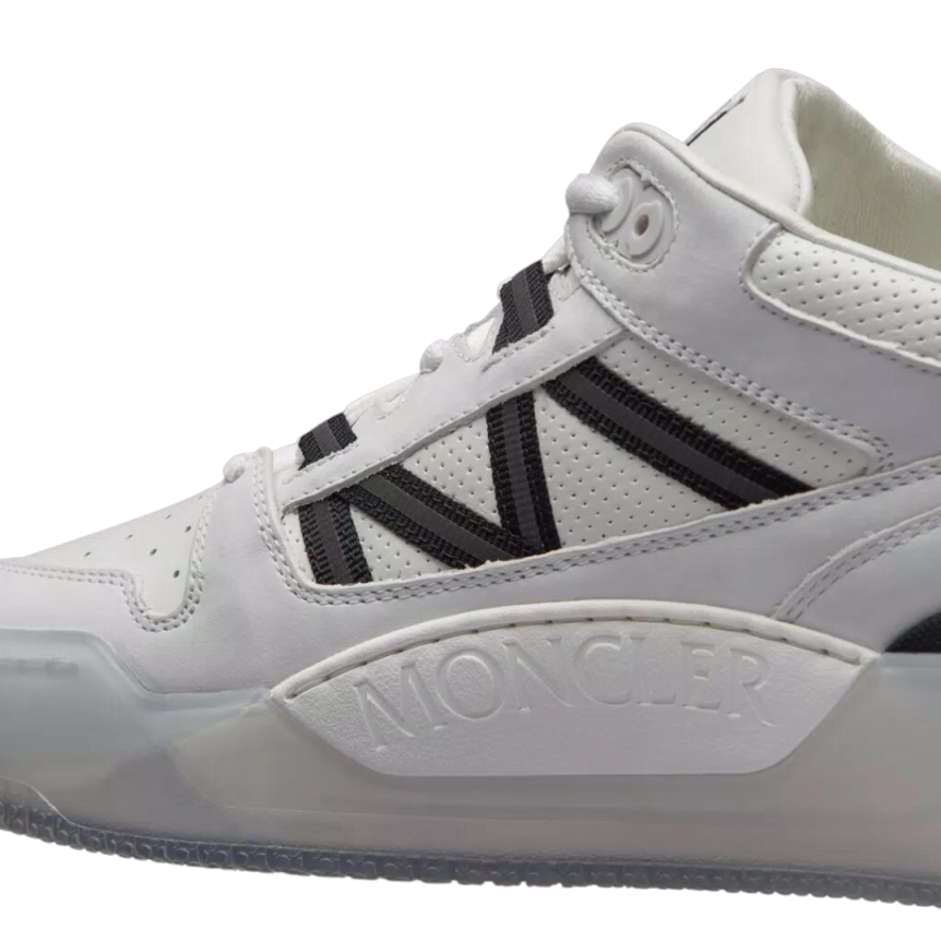 Baskets MONCLER Pivot low cuir Blanc Noir Clearsole