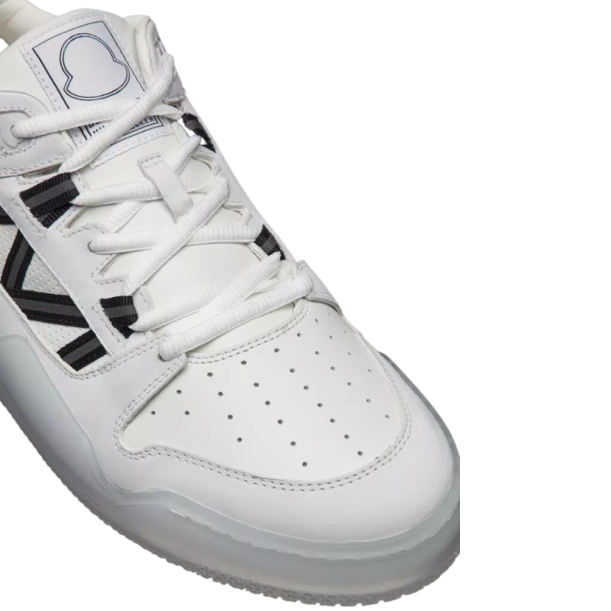 Baskets MONCLER Pivot low cuir Blanc Noir Clearsole