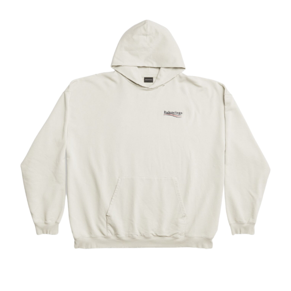Hoodie BALENCIAGA sweat-shirt capuche coton beige Political Campaign