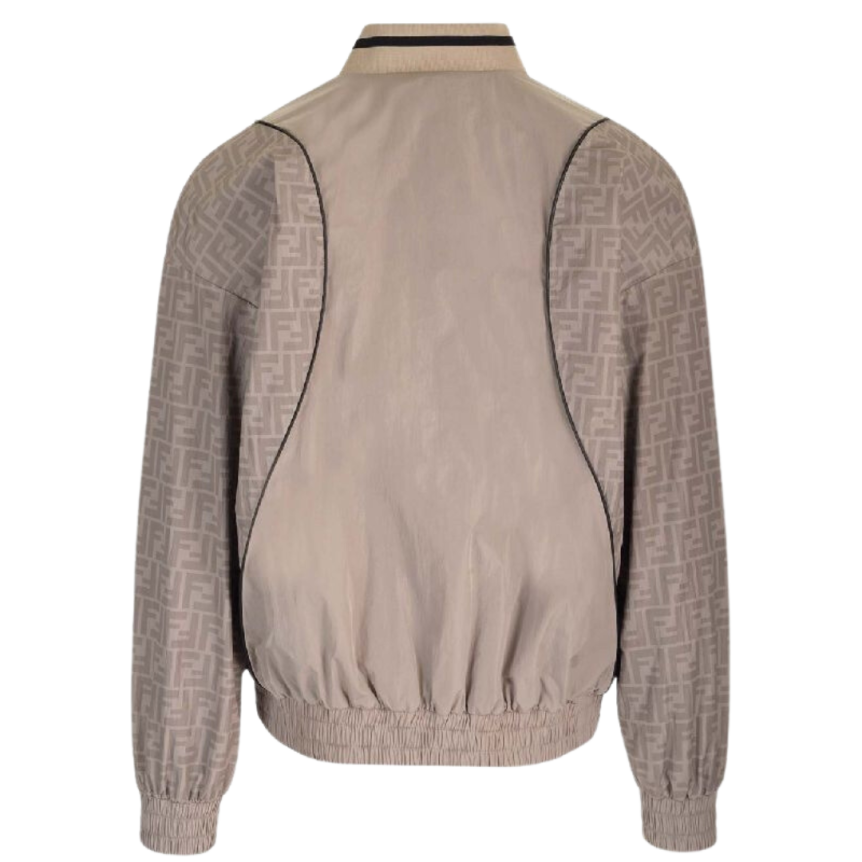blouson veste zippée FENDI nylon beige monogramme FF