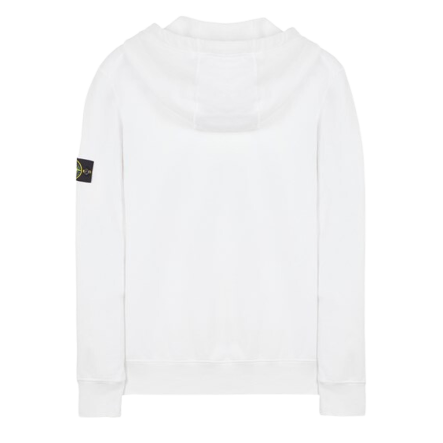 Sweat-shirt à capuche STONE ISLAND zippé Cardigan coton noir Badge Rose des vents