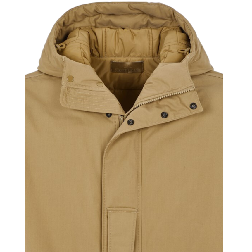 Veste à capuche STONE ISLAND Ghost coton Primaloft camel