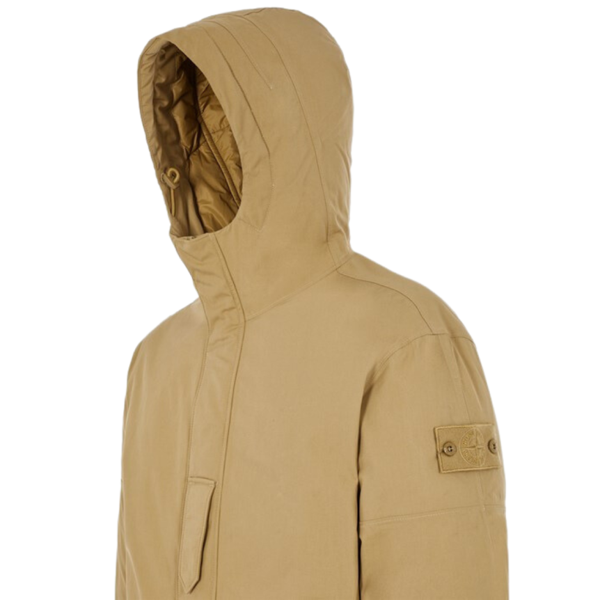 Veste à capuche STONE ISLAND Ghost coton Primaloft camel