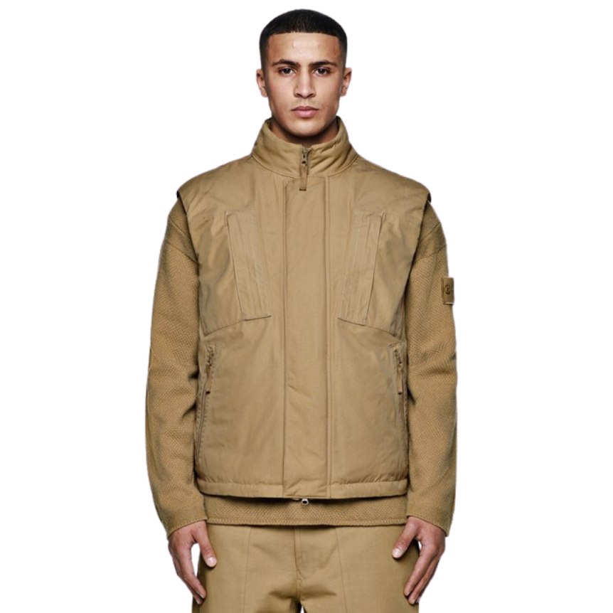 Gilet sans manches STONE ISLAND Ghost coton Primaloft camel