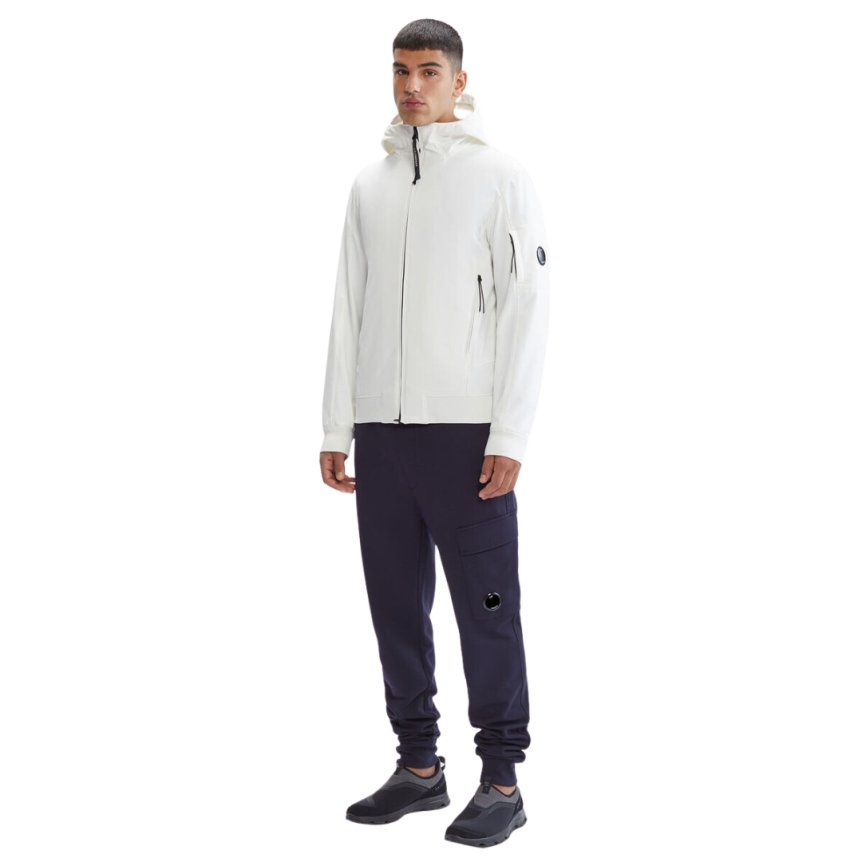 Veste à capuche zippée CP Shell-R blanc lentille