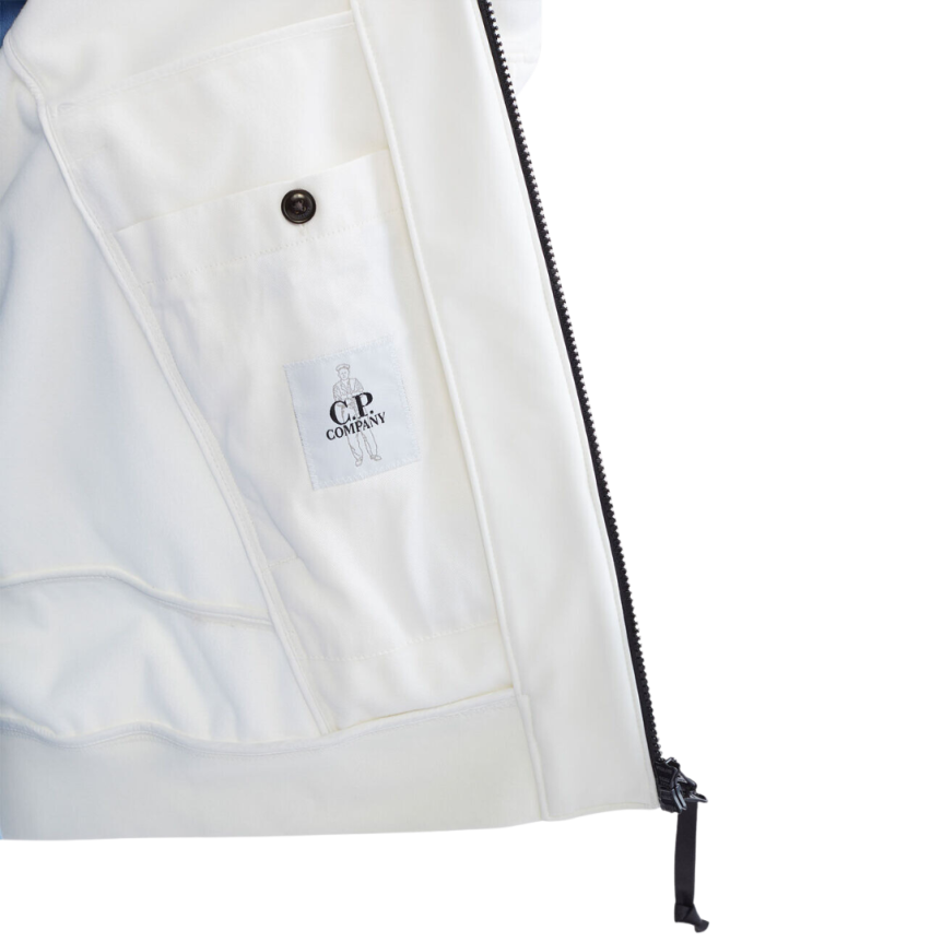 Veste à capuche zippée CP Shell-R blanc lentille