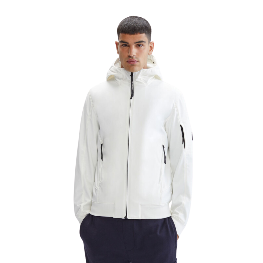Veste à capuche zippée CP Shell-R blanc lentille