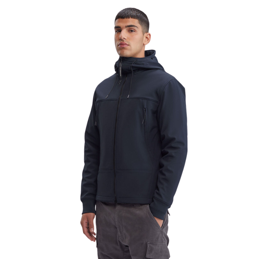 Veste à capuche zippée CP Shell-R bleu marine lunettes