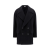 Manteau double boutonnage Raglan laine vierge noire