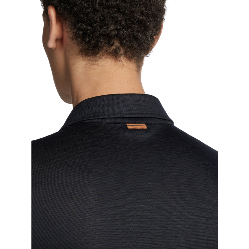 Polo ZEGNA manche courte laine bleu nuit