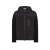 Veste à capuche zippée bi matière laine nylon métal noir