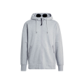 Sweat-shirt zippé coton gris chiné lunettes capuche