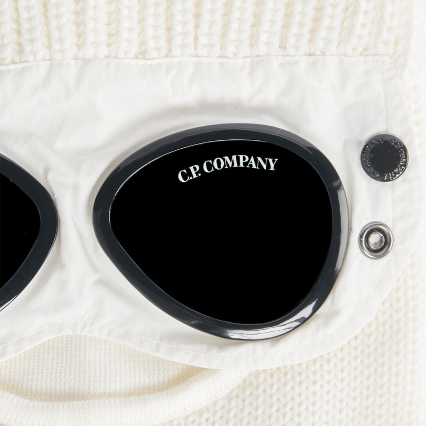 Cagoule CP COMPANY laine mérinos extra fine Blanc Lunettes
