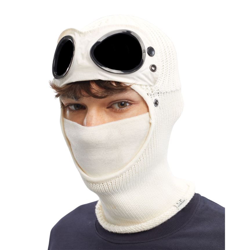 Cagoule CP COMPANY laine mérinos extra fine Blanc Lunettes