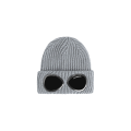 Bonnet laine côtelée gris chiné lunettes