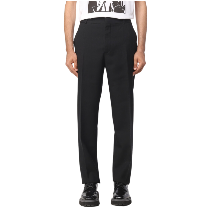ALEXANDER MCQUEEN Pantalon droit cigarette laine noire