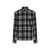 Chemise carreaux flanelle coton noir blanc ICON blanc dos