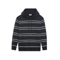 Hoodie coton noir brodé saint laurent à rayures blanches