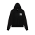 Sweat-shirt à capuche coton éponge noir logo MA Blanc