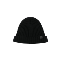 Bonnet cachemire côtelé noir