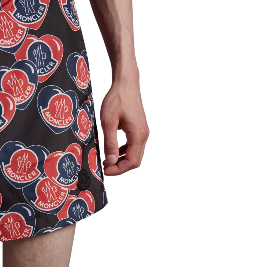 Maillot de bain Moncler noir multicoeur