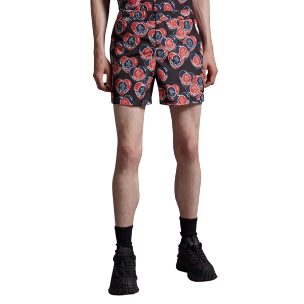 Maillot de bain Moncler noir multicoeur