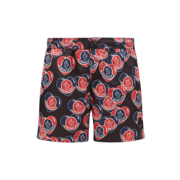 Maillot de bain Moncler noir multicoeur