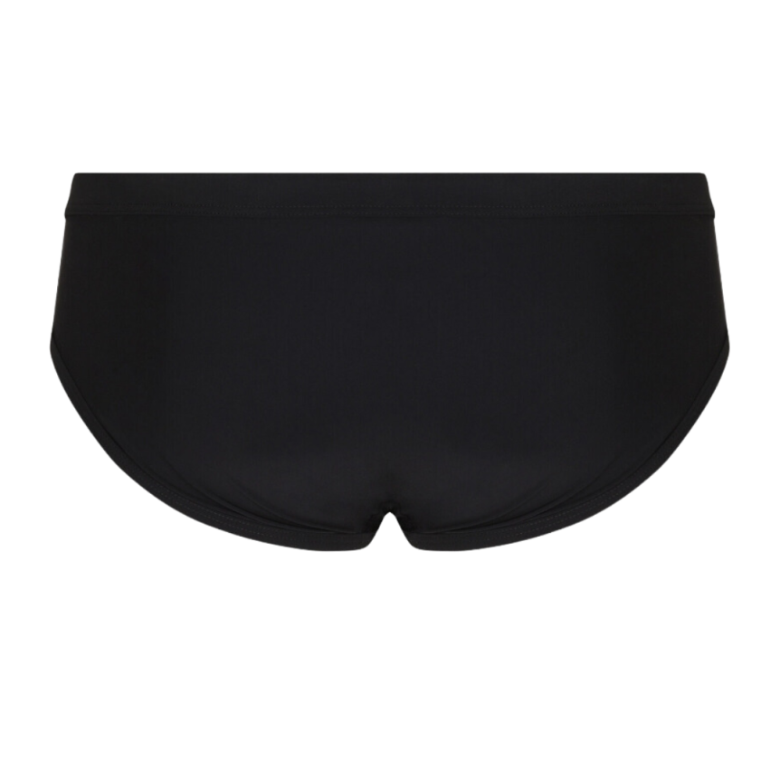 Slip de bain DOLCE & GABBANA noir plaque logo métal