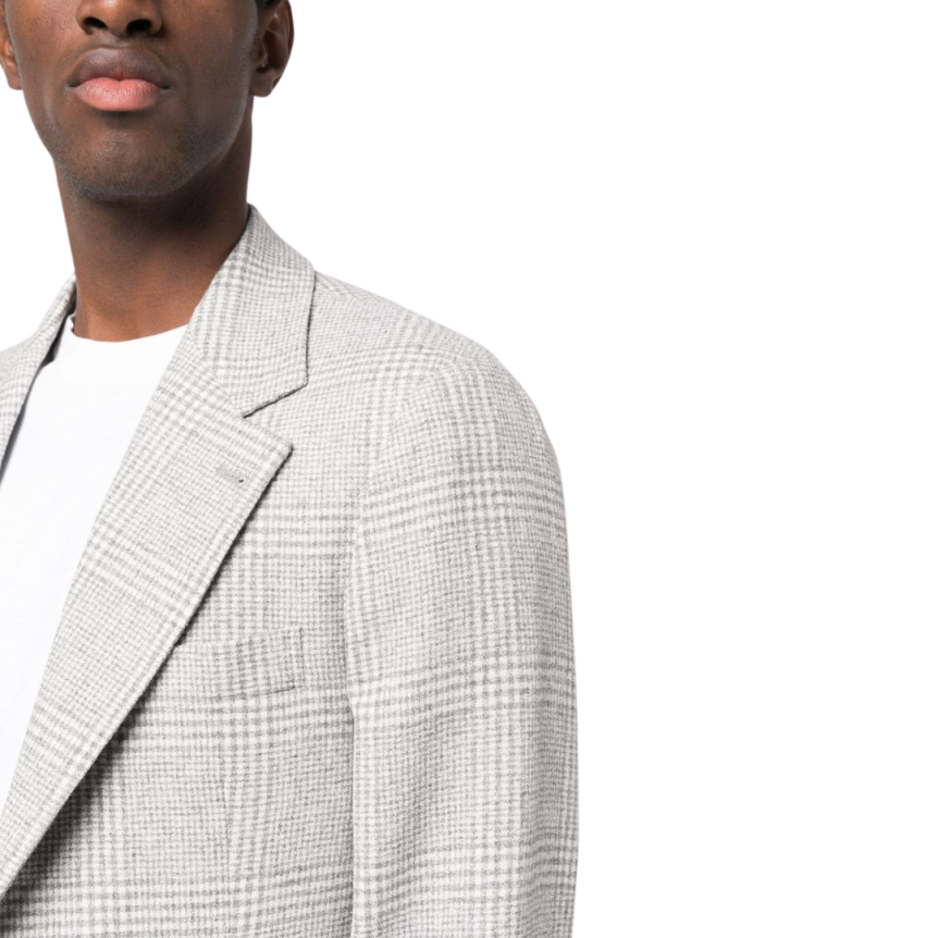 Costume BRUNELLO CUCINELLI laine carreaux prince de galles gris clair