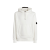 Sweat-shirt coton polaire blanc capuche logo