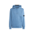 Sweat-shirt coton polaire bleu ciel capuche logo