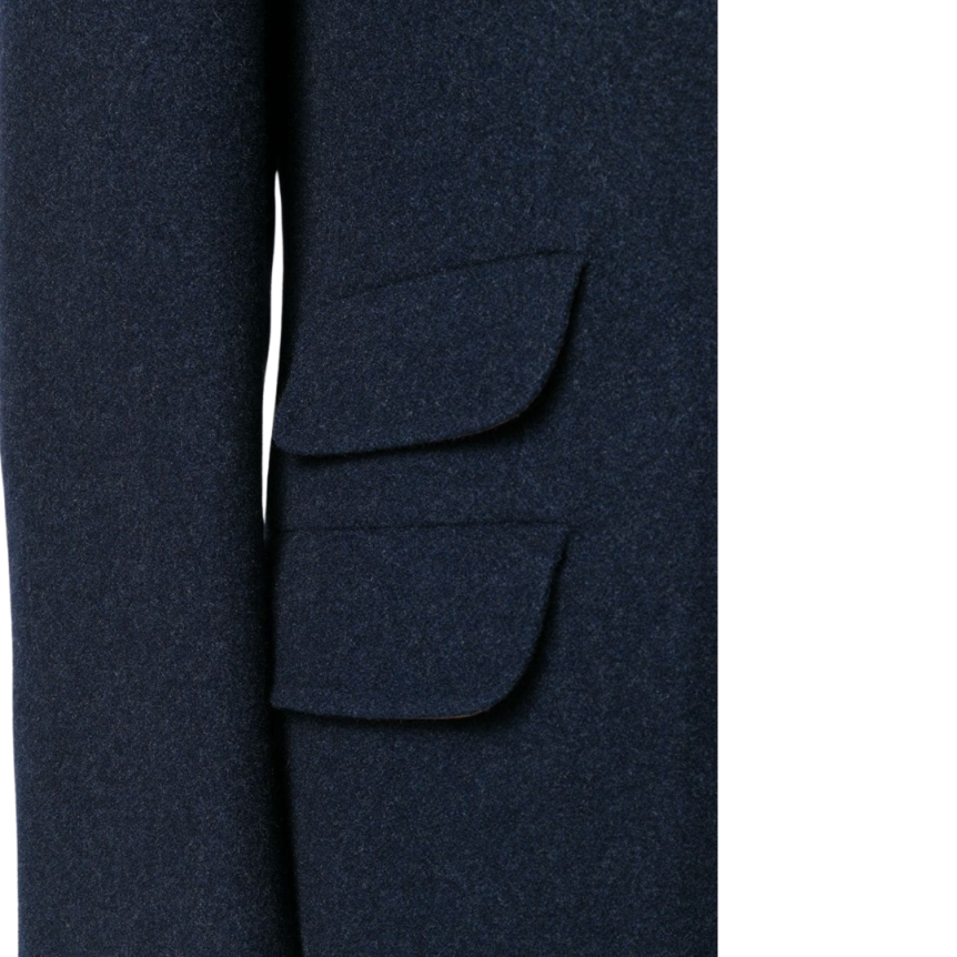 Brunello Cucinelli Manteau droit cachemire bleu marine