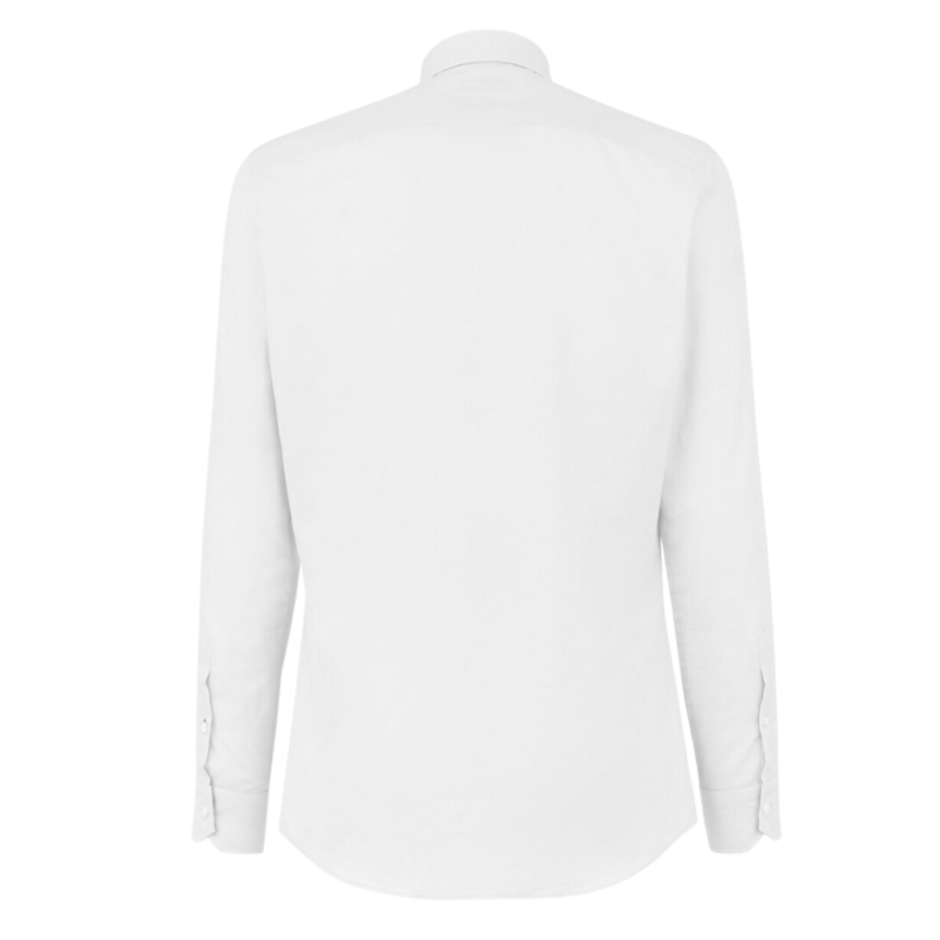 Chemise FENDI manche longue coton blanc mini multi logos allover