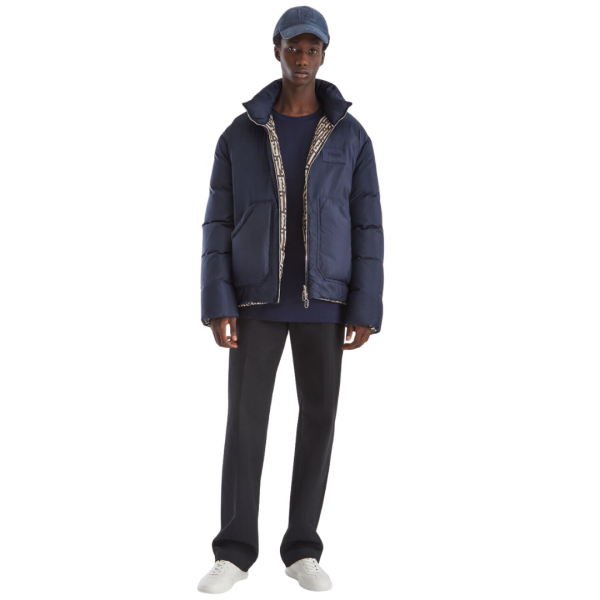 Pantalon slim coton noir patch Fendi