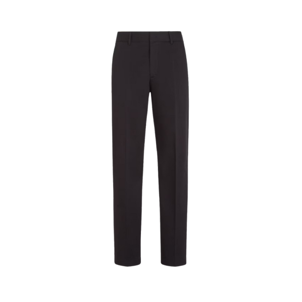 Pantalon slim coton noir patch Fendi