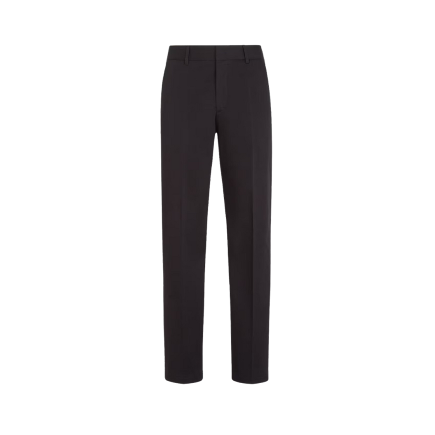 Pantalon slim coton noir patch Fendi